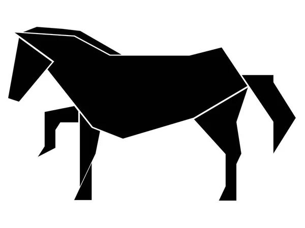 Icono de caballo de poli bajo abstracto — Vector de stock