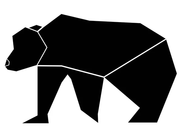 Icono de oso poli bajo abstracto — Vector de stock