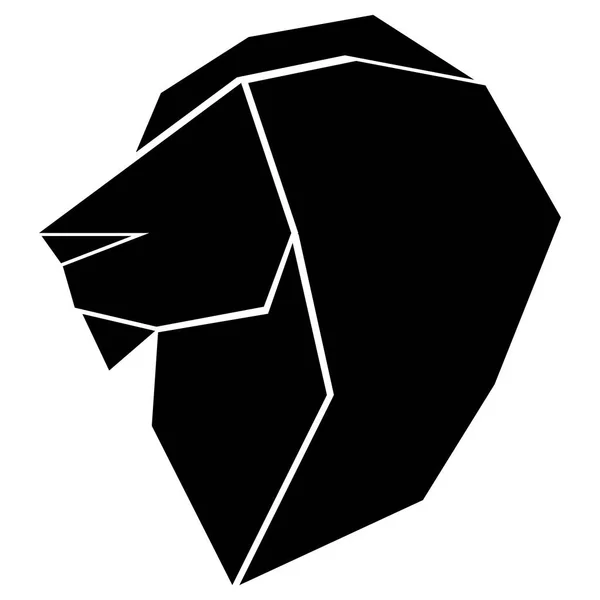 Icono de león poli bajo abstracto — Vector de stock