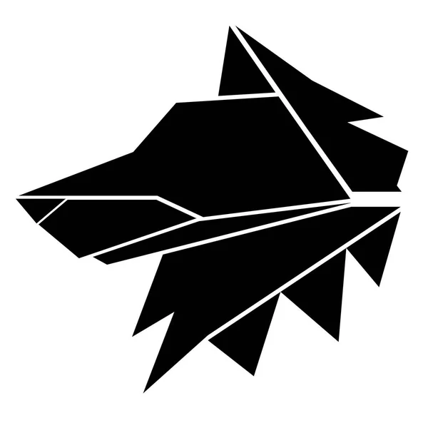Abstraktes Low-Poly-Wolf-Symbol — Stockvektor