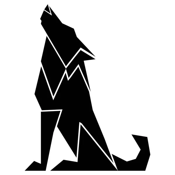 Abstrakta låg poly wolf ikonen — Stock vektor