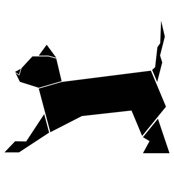 Icono de gato de poli bajo abstracto — Vector de stock