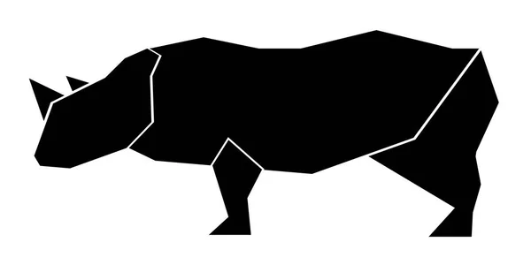 Ícone de rinoceronte baixo abstrato — Vetor de Stock