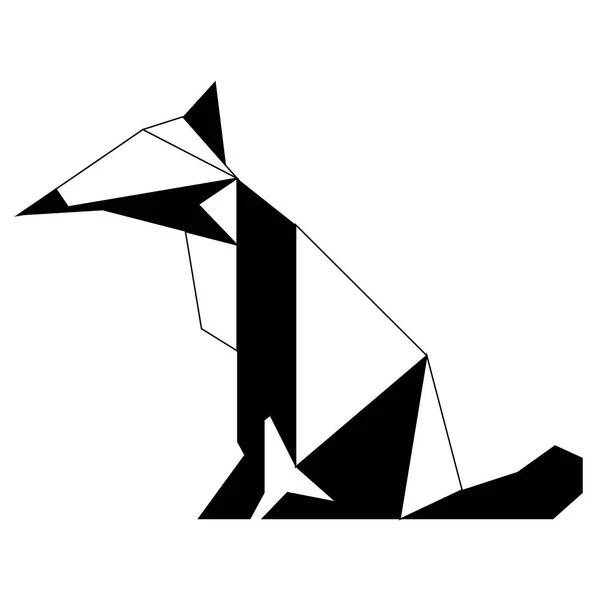 Abstracte laag poly fox pictogram — Stockvector