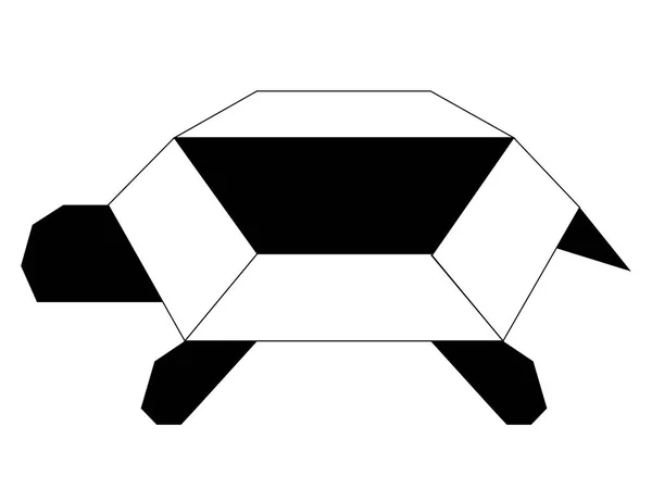 Icono abstracto de tortuga polivinílica baja — Archivo Imágenes Vectoriales