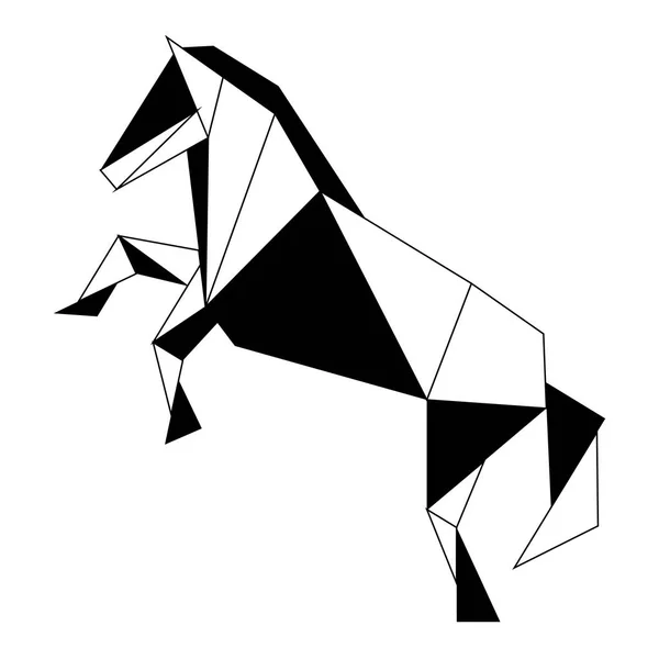 Icono de caballo de poli bajo abstracto — Vector de stock