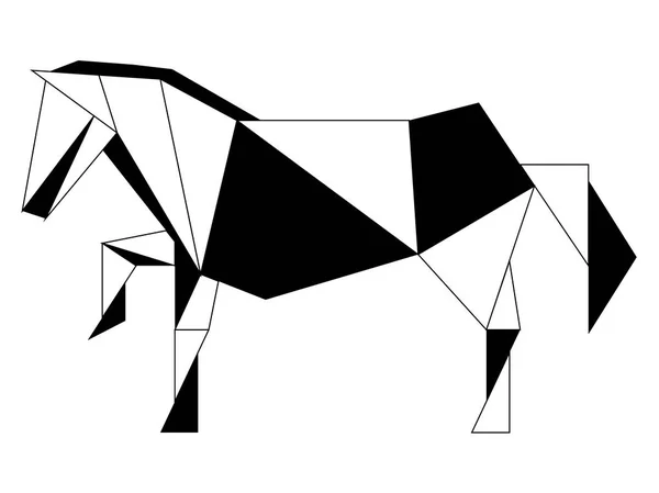 Icono de caballo de poli bajo abstracto — Vector de stock