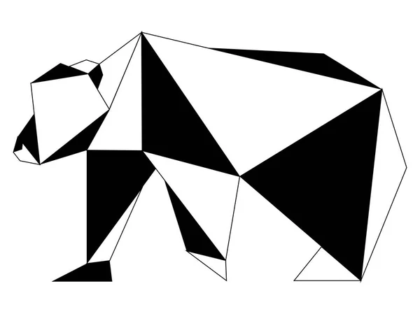Abstrakta låg poly Björn ikonen — Stock vektor