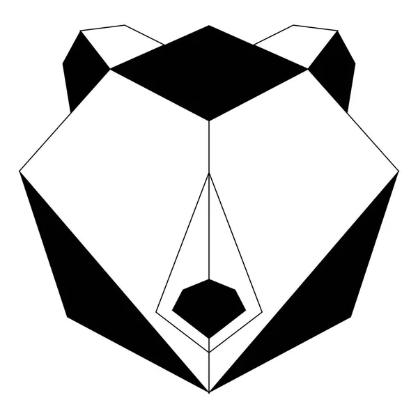 Abstraktní nízké poly medvěd ikona — Stockový vektor