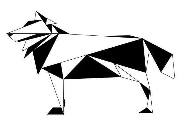 Abstraktní nízké poly vlk ikona — Stockový vektor