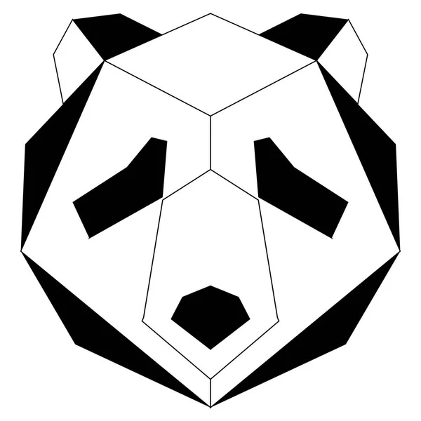 Abstraktní nízké poly panda ikona — Stockový vektor