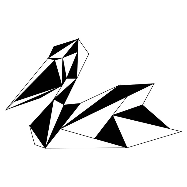 Icono de pelícano de poli bajo abstracto — Vector de stock