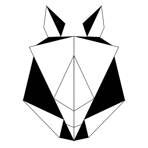 Abstraktes Low Poly Nashorn Symbol — Stockvektor