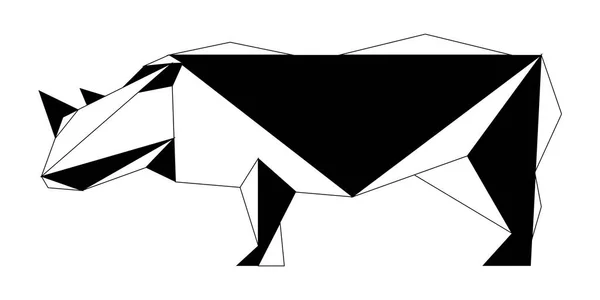 Abstraktes Low Poly Nashorn Symbol — Stockvektor