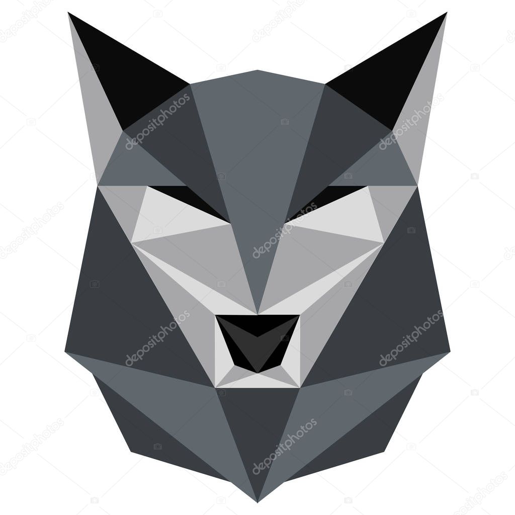 Abstract low poly wolf icon. Vector illustration design