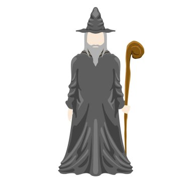 İzole edilmiş ortaçağ sihirbazı karakteri