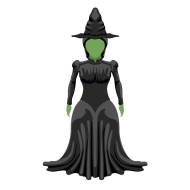 İzole edilmiş ortaçağ cadı karakteri