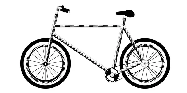 自転車の孤立したシルエット — ストックベクタ