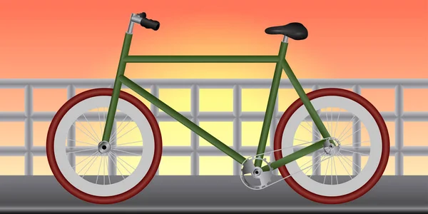 Einzelnes klassisches Fahrrad — Stockvektor