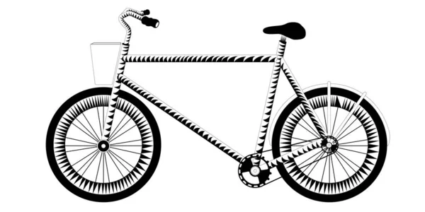 Isolated silhouette of a bicycle — Stock Vector