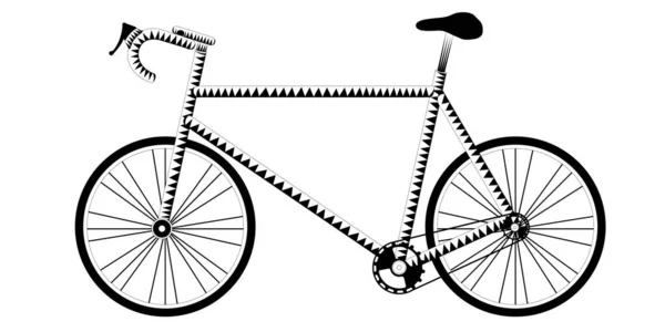 İzole edilmiş bir bisiklet silueti. — Stok Vektör