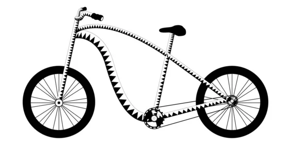 Silhouette isolata di una bicicletta — Vettoriale Stock