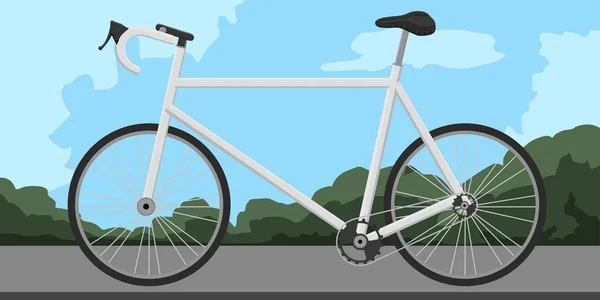 在自然景观上孤立的经典自行车 — 图库矢量图片