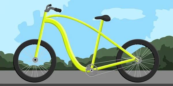 Doğal bir manzara üzerinde izole edilmiş klasik bisiklet. — Stok Vektör