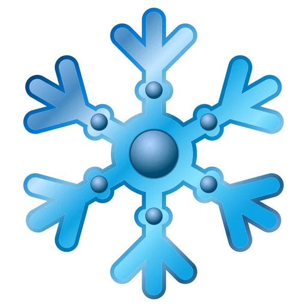 青い雪の結晶アイコン — ストックベクタ
