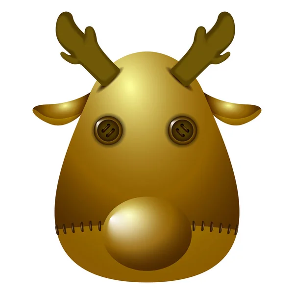 Golden reindeer cartoon — Stock Vector