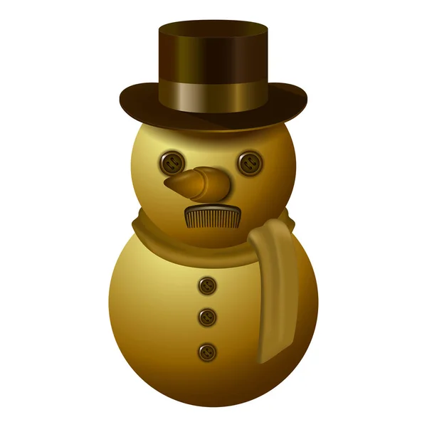 Isolado boneco de neve dourado — Vetor de Stock