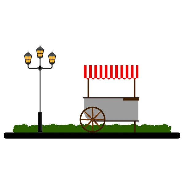 Food cart on a park — Stock Vector