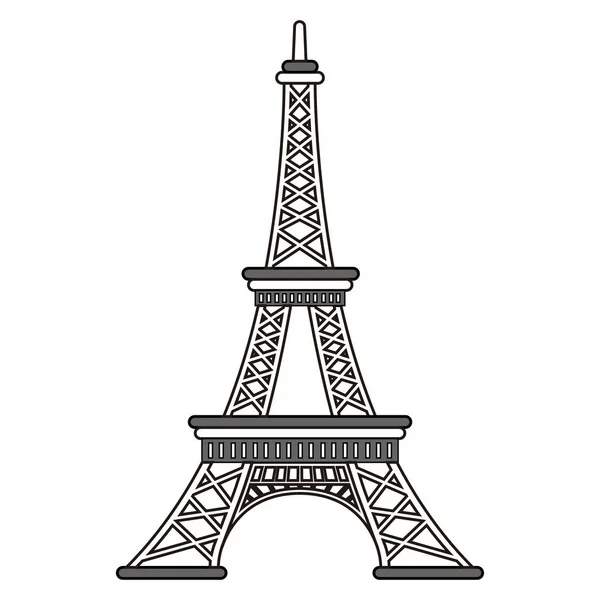 Isolated Eiffel tower outline — Stock Vector