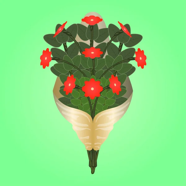 Ramo de flores sobre un fondo de color — Vector de stock