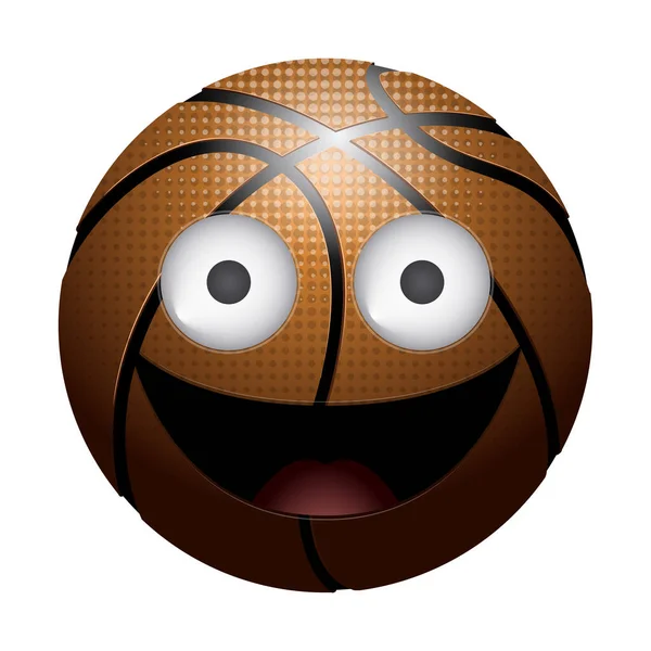 İzole edilmiş emoji basketbol topu — Stok Vektör