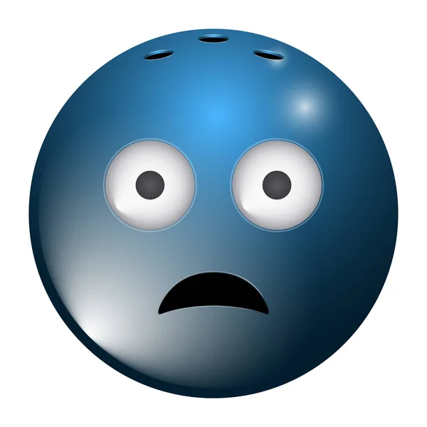 Izolovaná emoji bowlingová koule — Stockový vektor