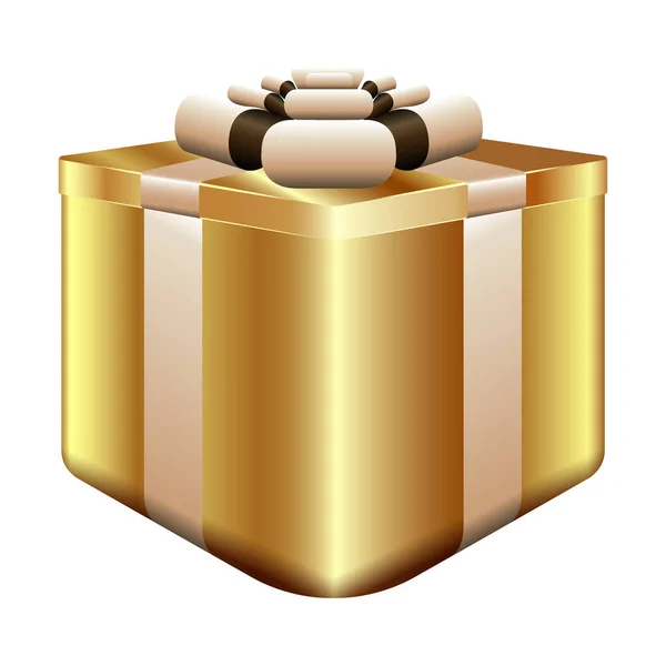 Caja de regalo de oro aislado — Vector de stock