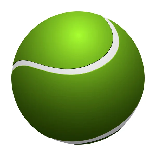 Balle de tennis réaliste isolée — Image vectorielle
