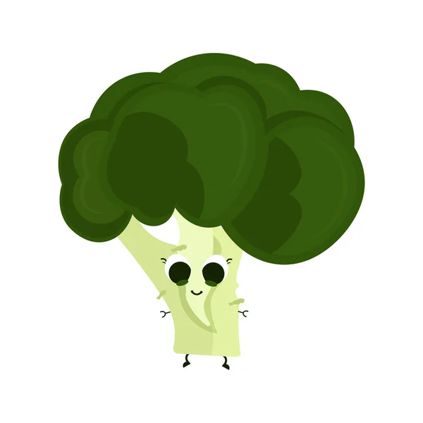 Vereinzelte Brokkoli-Karikatur — Stockvektor