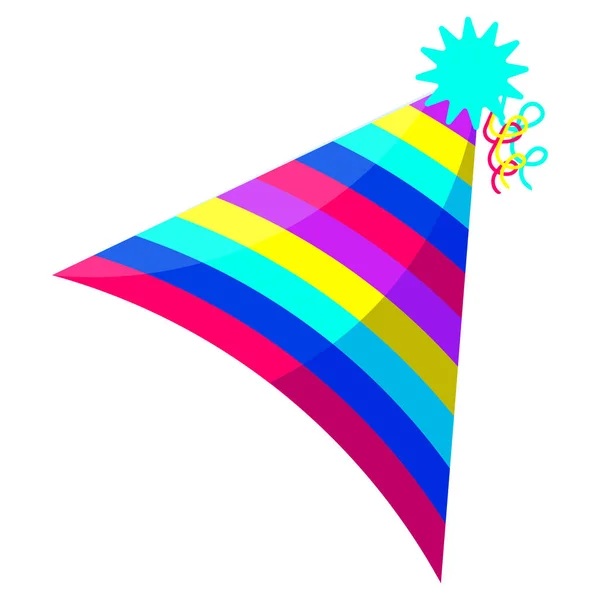 Chapéu de aniversário colorido — Vetor de Stock