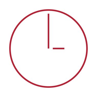 İzole edilmiş kırmızı saat simgesi