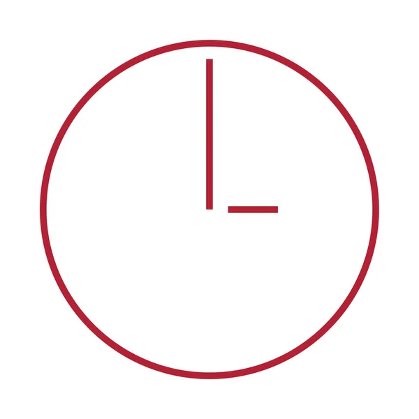 Icono de reloj rojo aislado — Vector de stock