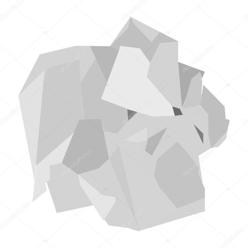 Isolated crumpled paper
