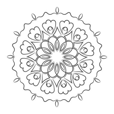 Çiçek desenli mandala ana hatları