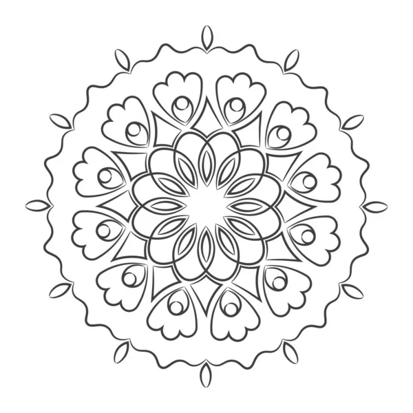 Floral μοτίβο mandala περίγραμμα — Διανυσματικό Αρχείο