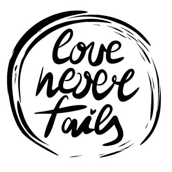 Aşk asla son bulmaz el yazı çemberin içinde gerçekleştirilen.