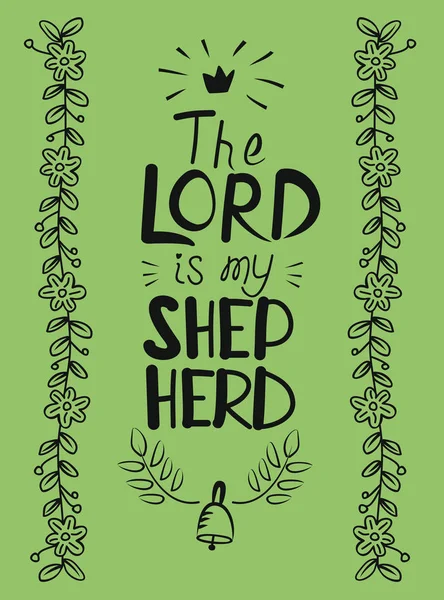 Mano lettering il Signore è il mio pastore . — Vettoriale Stock