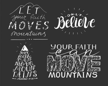 4 hand lettering with biblical verses. clipart