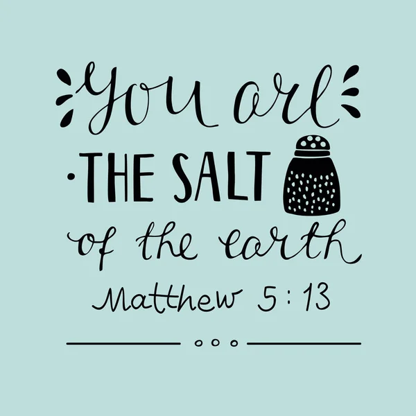 Hand lettering You are the salt of the earth. — Stock Vector