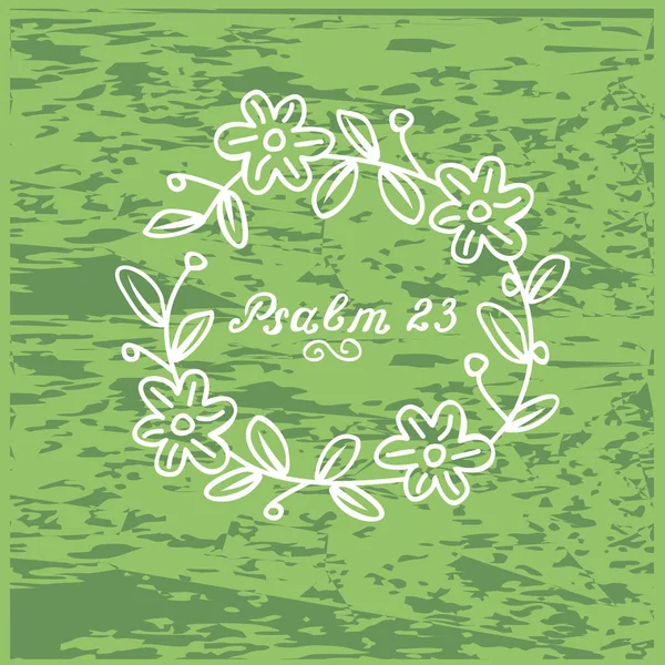 Lettrage à la main Psaume 23 dans la couronne . — Image vectorielle